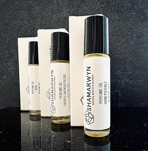 Botanical Perfume Oil Gift Set – Rose, Honeysuckle & Lavender Roll-Ons | Natural Jojoba-Based Fragrance Trio, 10ML Each