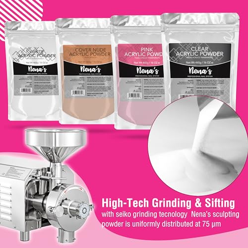Nena's Superior Sculpting Powder Professional Acrylic Nail System Clear Blush Pink Medium Pink 16 oz 460 g (Clear)