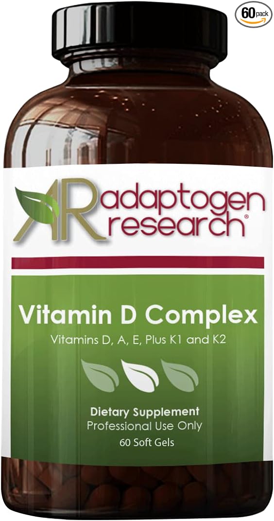 Vitamin D Complex | D3 5000IU with Vitamin A, E (tocopherols and tocotrienols), K1 + K2 | Fat Soluble Vitamins Blend | 60 Softgels
