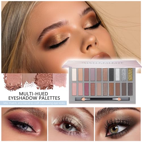 LAZORA Makeup Kit for Women All in One Makeup Sets Makeup Kit for Women Full Kit Teens Makeup Essential Bundle Include 20 Color Eyeshadow Palette Set