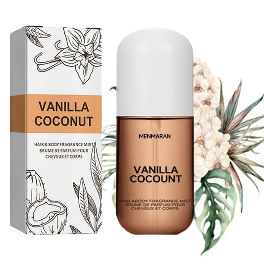 Vanilla Hair & Body Mist Spray – Long-Lasting Fragrance Mist Body Heavy Cream Vanillas Hair Perfume Cream Duo Mist Body Spray for Women & Men, Mini Size 50ml / 1.69 Fl Oz (vanilla cocount)