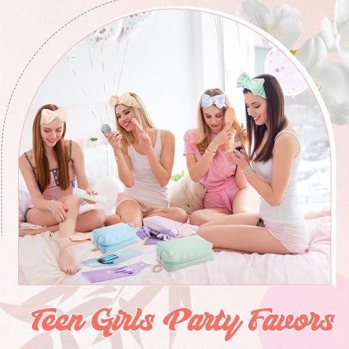 Zeyune 36 Pcs Gifts Sets Bulk for Teen Tween Women Preppy Party Favors Sets Preppy Makeup Bag Hair Pin Scrunchies Headbands Bracelets Trendy Stuff Gift for Women Friend Birthday(Vivid Colors)