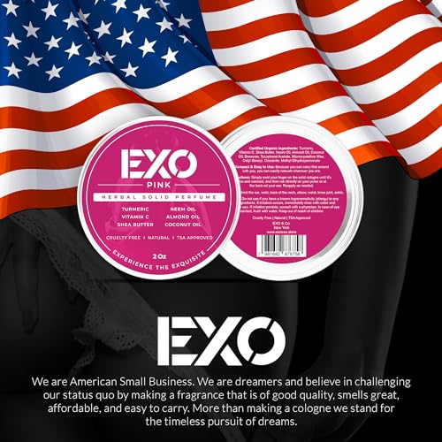 EXO Herbal Eau de Parfum Solid Perfume, Floral & Sweet, Herbal Perfume, with notes of Iris, Earthy Patchouli, Warm Vanilla & Spun Sugar, Alcohol-Free, Gift, Fragrance for Women, 2 oz (2 Pack Gift Box)