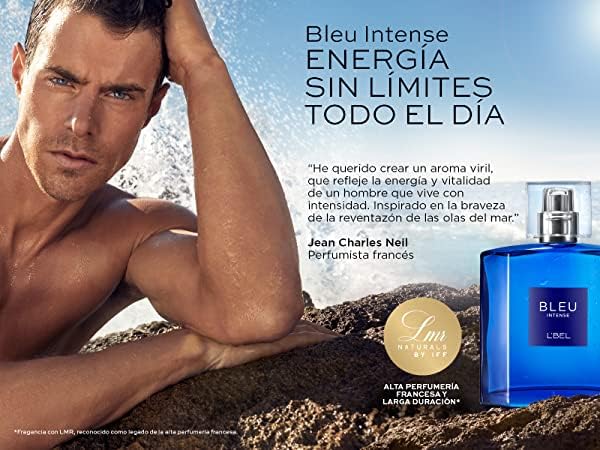 L'BEL - Bleu Intense Perfume para Hombre Larga Duración 100 ml/3.4 Oz