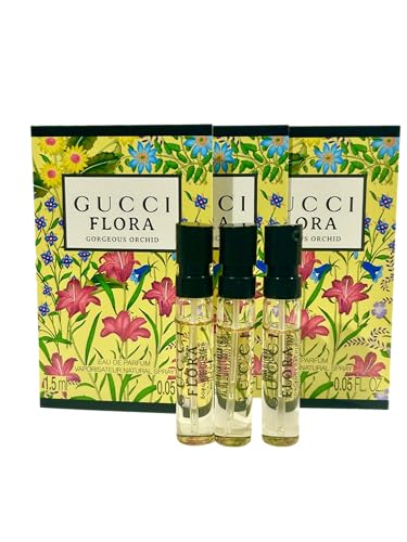 Gucci Flora Gorgeous ORCHID Sample Perfume Women EDP Spray 1.5 ml / 0.05 oz - set of 3