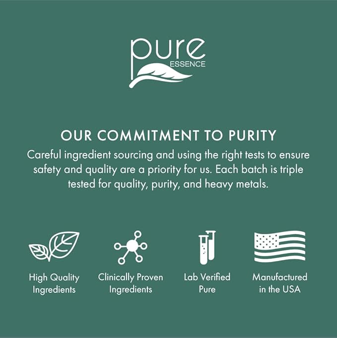 PURE ESSENCE LABS MyPure Reishi 4X Organic Mushrooms Supplement - 100% Real Mushroom Extract for Immune Support, Stress Relief, Build Energy (30 Capsules)