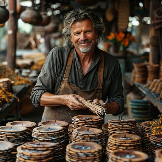 19 Inch JUMBO Blue lotus NATURAL Joss Incense Sticks -10 Pack Handmade