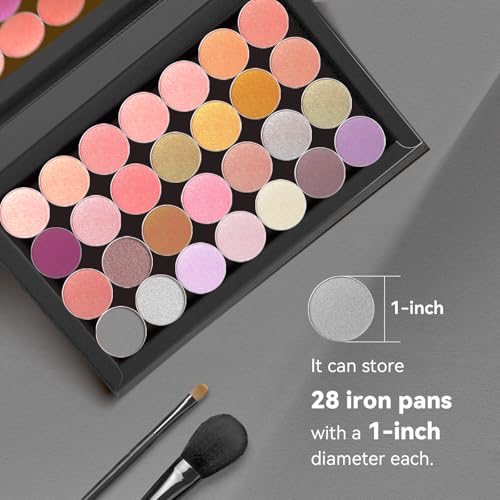 Magnetic Empty Eyeshadow Palette, Makeup Pans Organizer With Mirror Inside, 3D Frosted Finish Art Paper Palette (Cosmic Mystery)