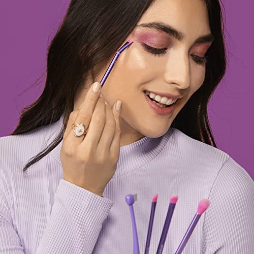 Real Techniques Eye Love Drama Makeup Brush Kit, Professional Eye Brush Set, Soft, Synthetic Bristles, Cosmetic Brushes For Eyeshadow, Eyebrow, Blending, Brows, and Eyelashes, 5 Piece Set