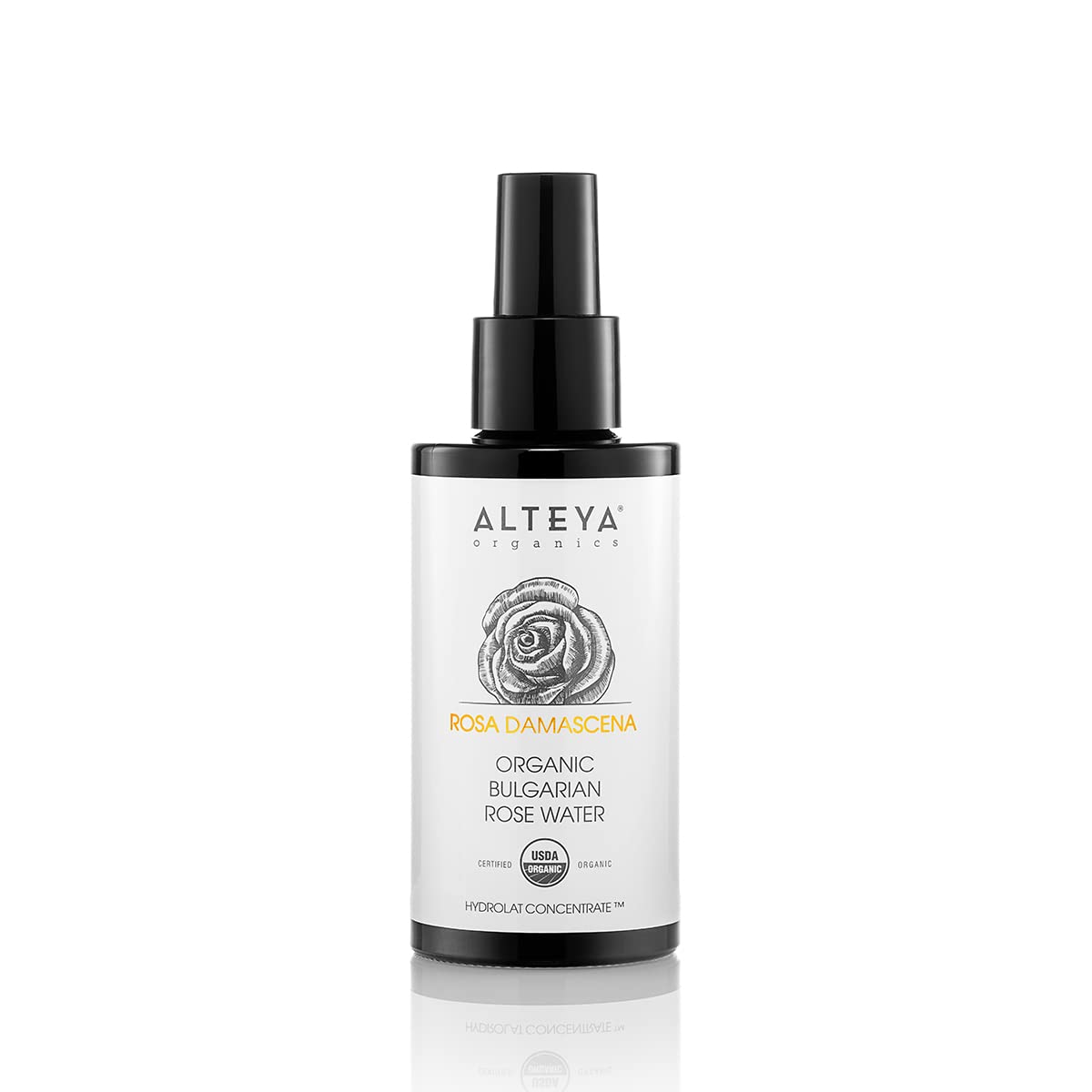 Alteya Organics Rose Water Usda Certified Organic Facial Toner, 3.4 Fl Oz/100Ml Pure Bulgarian Rosa Damascena Flower Water, Awar