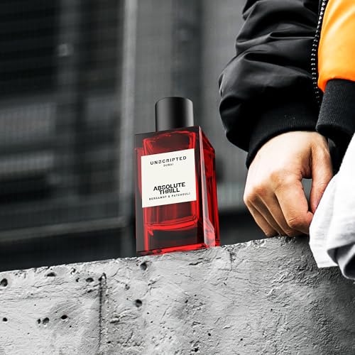 Absolute Thrill - Luxury Arabian Cologne for Men - Long Lasting Perfume from Dubai with Bergamot, Patchouli, Cardamom, Musk, Vetiver, Ginger Notes - Arabic Eau de Parfum - 3.4 oz EDP Spray