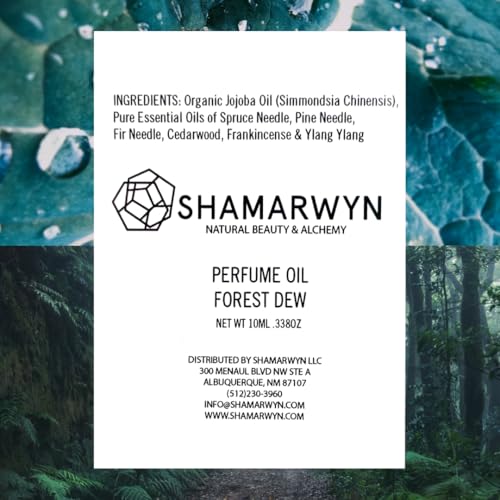 Forest Dew Perfume Oil, Natural Organic, Fresh Woodsy Clean Masculine Unisex Scent, Pure Essential Oil Blend for Men 10ML