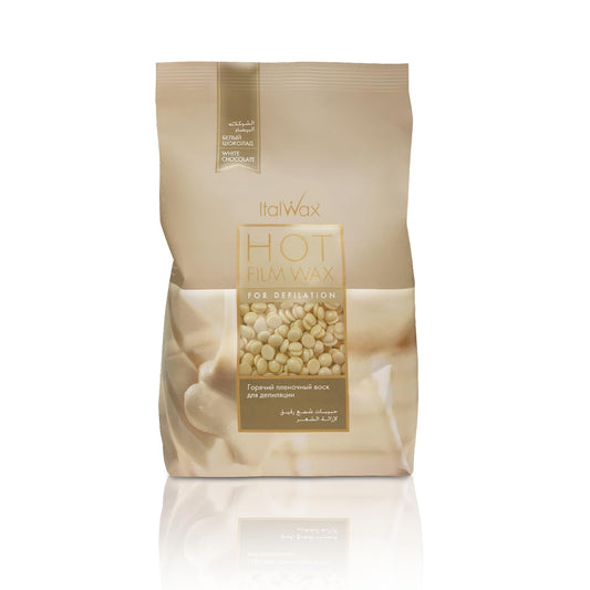 Italwax White Chocolate - 500g / 1.1lb - Hard wax beads for hair removal - Natural formulation ideal for all skin type - Vanilla