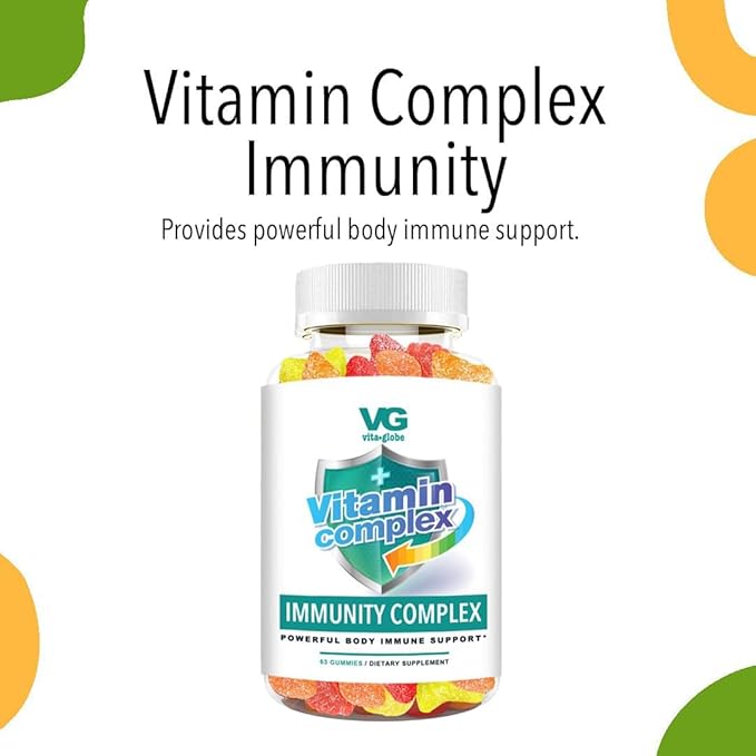 VitaGlobe Immunity Support Gummies – Vitamin C, E, A, Magnesium & Zinc for Energy, Immune Health & Overall Wellness, 63 Count