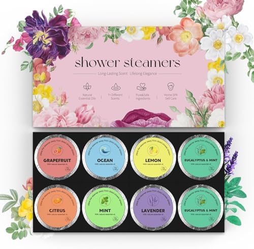 Shower Steamers Aromatherapy 8 Packs Mothers Day Gifts Shower Bombs Relaxation Gifts for Women Coolest Gifts for Women Shower Essentials Ideal Self Care & Stress Relief Gifts