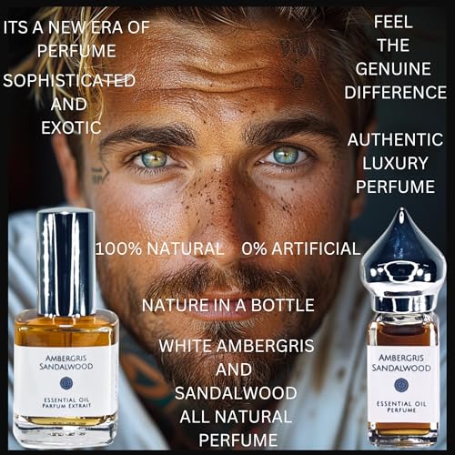 White Ambergris And Mysore Sandalwood Essential Oil Attar 8 ml. (8 grams) No Alcohol Vegan Clean All Natural No Synthetics