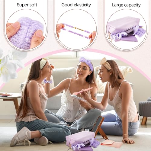 Zeyune 36 Pcs Gifts Sets Bulk for Teen Tween Women Preppy Party Favors Sets Preppy Makeup Bag Hair Pin Scrunchies Headbands Bracelets Trendy Stuff Gift for Women Friend Birthday(Vivid Colors)