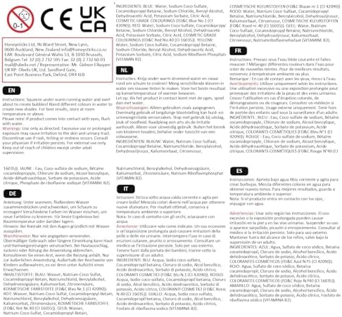 Honeysticks Kids Bubble Bath 3 Pk (Blue, Red, Yellow): Non-Toxic, Plant Based, Non Irritating - Changes Water Color and Creates Super Foaming Bath Bubbles - Safe for Toddlers 1-3, Kids 4-8, Bath Toys