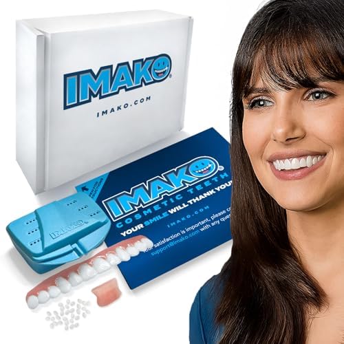 Imako Premium Cosmetic Uppers - 1 Pack - Large, Bleached White - Custom Fit at Home, DIY Smile Makeover, Made in USA