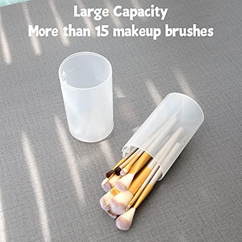 OCHEAL Makeup Brush Holders, 3 Pack of Makeup Brush Organizer Travel Case Retractable Plastic Travel Makeup Brush Holder For Vanity Makeup Artist Brushes Storage Cup
