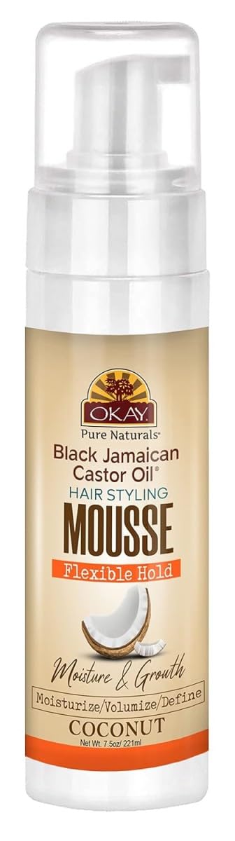 Okay Mousse Flexible Hold Coconut Moisture & Shine 7.5 Ounce (221Ml)