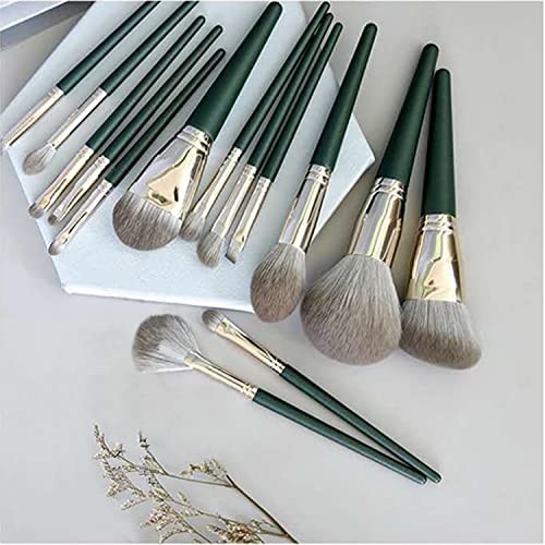 Makeup Brush Gift Set: 14 Professional Makeup Brush Set Senior Plant Fiber Bionic Silk Synthetic Face Kabuki Brush Set Foundation Blush Eye Shadow Brush Set LS-HZS-002