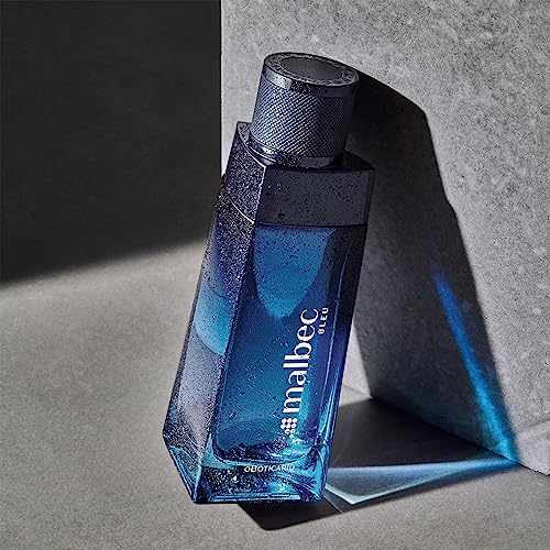 Malbec Blue Eau de Toilette By O Boticário, Cologne For Men Long Lasting Men's Fragrance, French Oak Barrel-Aged Red Wine & Woody Fougére Scent, 3.4 Ounce