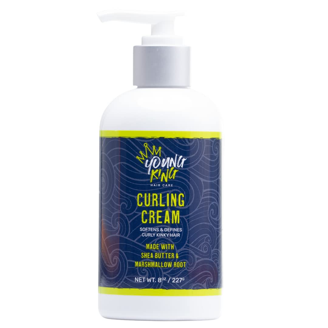 Young King Hair Care Kids Curl Cream For Wavy Hair |Curl Defining Cream To Moisturize & Soften Curly Kinky Hair | Made With Shea