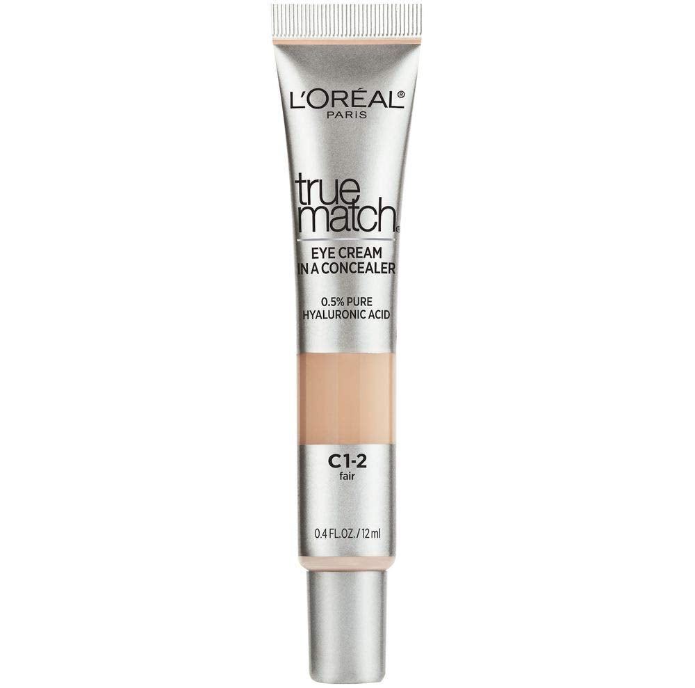 LOr  al Paris True Match Eye Cream in a Concealer, 0.5% hyaluronic acid, Fair C1-2, 0.4 fl. oz.