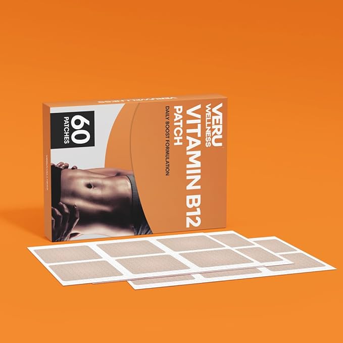 Veru Wellness B12 Energy Patch, Natural Patch B12, Garcinia - Self Adhesive Time Release Patch (60 Days)