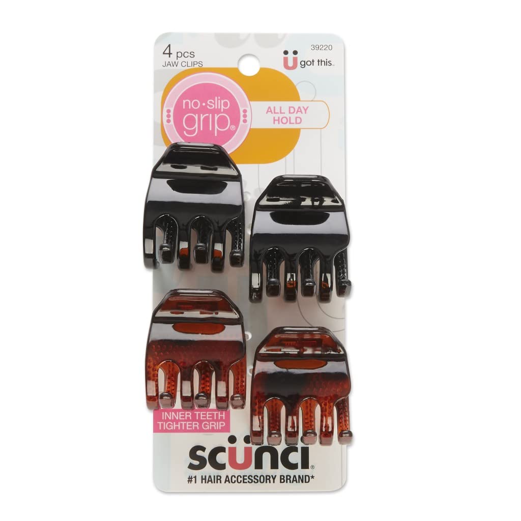 Scunci N/S Chunky Jaw Cli Size 4Pk Scunci No Slip Chunky Jaw Clips 4Pk