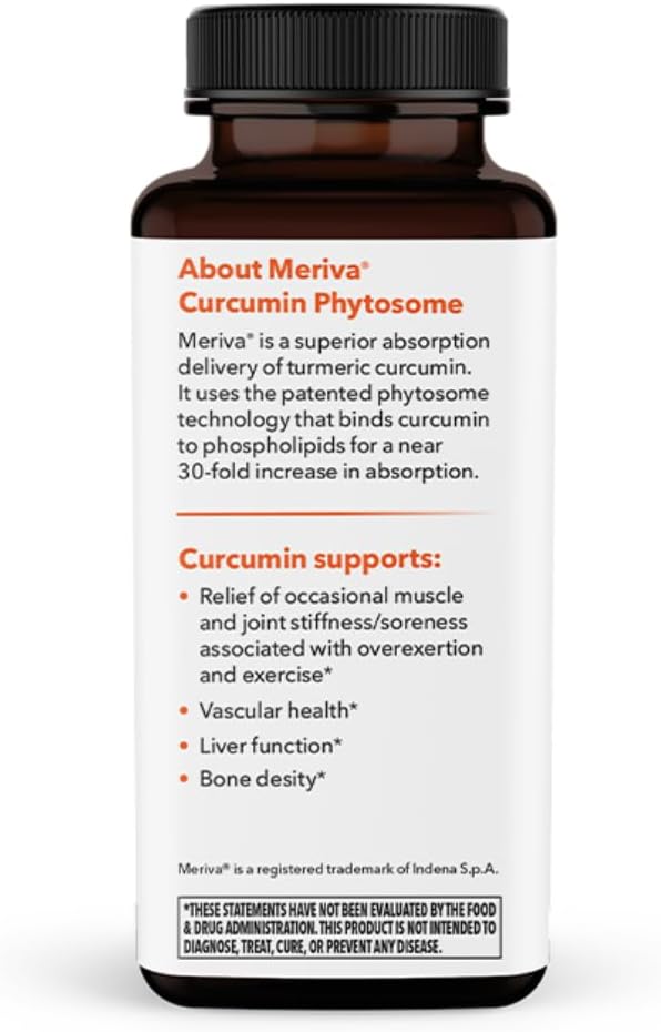 LifeSeasons Essentials Meriva Turmeric - Curcumin Phytosome Supplement - Supports Muscles Joints Bones & Liver - Enhance Circulation & Heart Health - Eases Body Stiffness & Aches - 60 Capsules