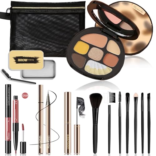 All in One Makeup Kit for Women Full Kit, Basic Cosmetics Kit for Beginner & Professionals, Eye Makeup Set Tween Girl, Make Up Kits for Teenagers, Makeup Gift Set for Girls, Women & Teens(Amber Brown)