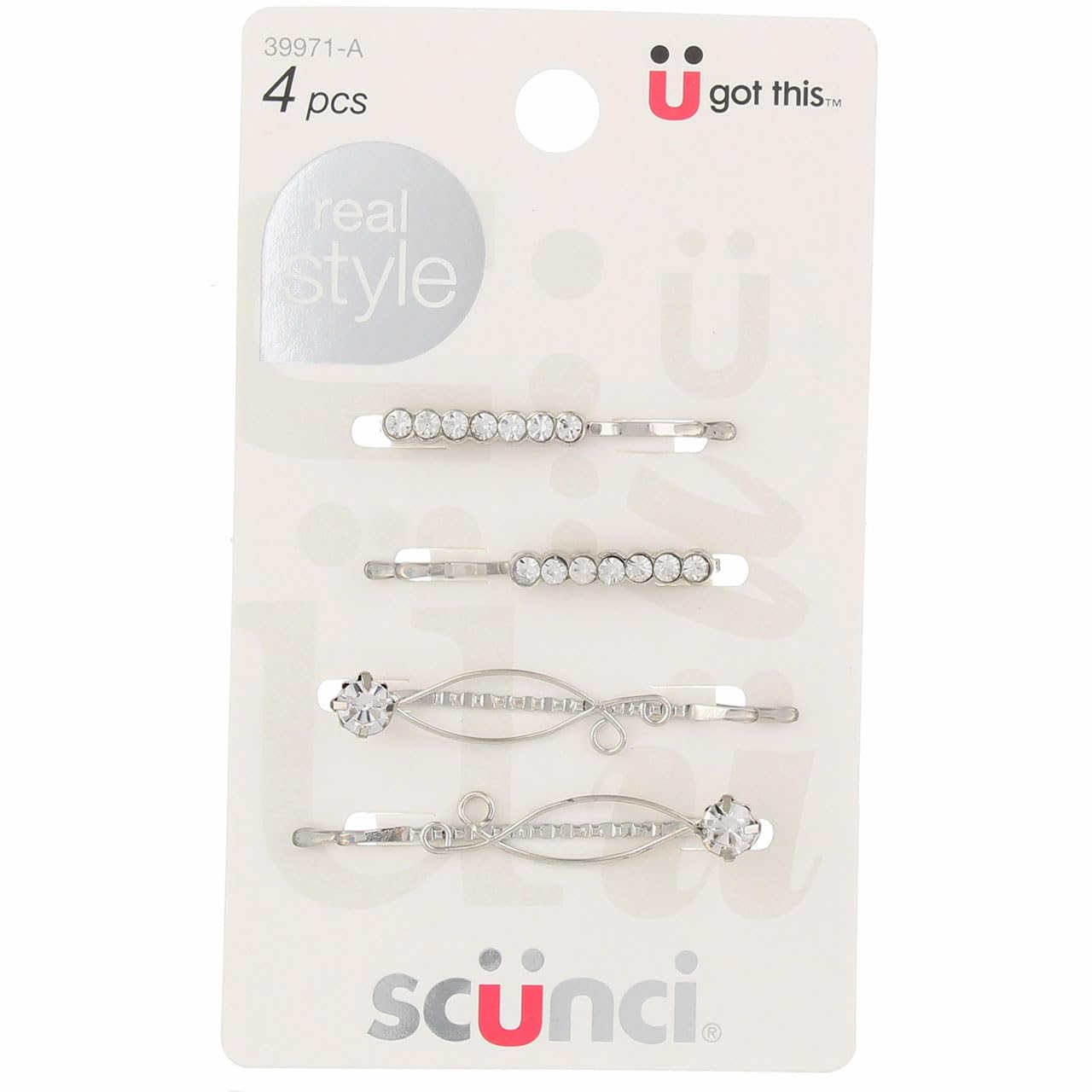 Scunci Spotlight Rhinestones Slide Pins