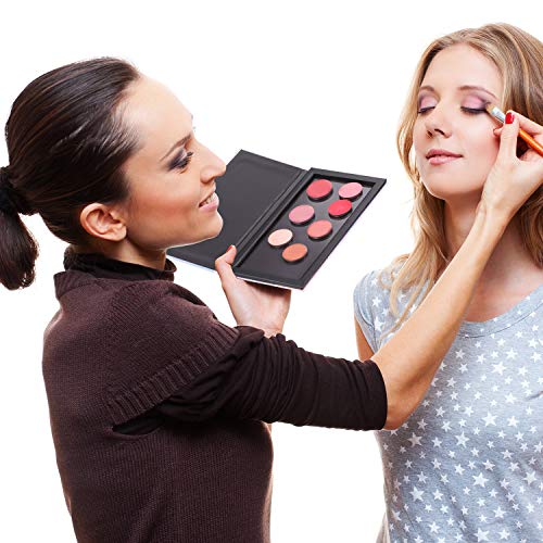 Sumind Empty Makeup Eyeshadow Palette Set 1 Magnetic Empty Palette with 1 Depotting Spatula and 30 Pieces Adhesive Empty Palette Metal Stickers Empty Palette Kit for Makeups (Rectangle)