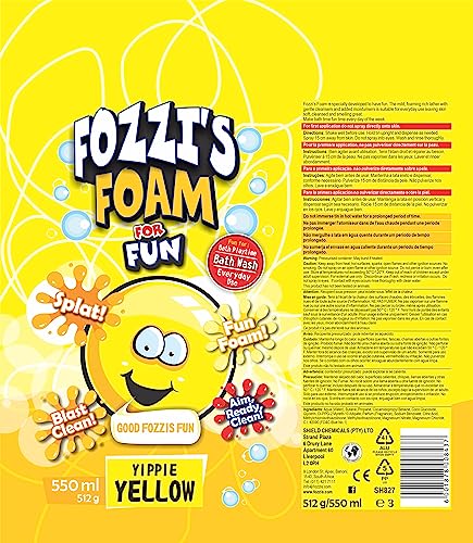 FOZZI'S New Foam Soap Aerosol for Kids,Punchy Purple (Grape),Yippie Yellow (Tropical), Oustanding Orange (Citrus) 11.04 oz Pack of 3