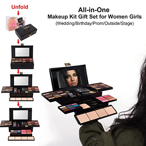 M 58 Color Professional Makeup Kit, makeup pallet,All In One Makeup Set for Women Girls Beginner,Include Eyeshadow Facial Blusher Eyebrow Powder Face Concealer Powder Eyeliner Pencil and a Mirror(331Y)