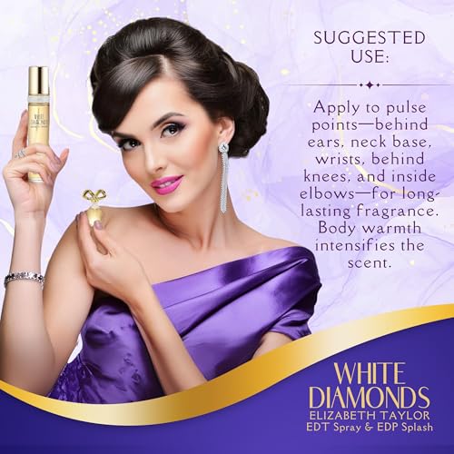 Elizabeth Taylor White Diamonds Ladies Gift Set With Spray, Body Lotion, Body Wash & Perfume