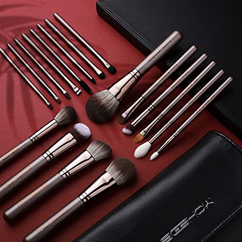 Professional Makeup Brush Set, Eigshow Makeup Brushes Perfect for Foundation Face Powder Blending Blush Bronzer Eyeliner Eye Shadow Brows with Case, Best Gift for Women, Travel Kit(PRO 18pcs Coffee)