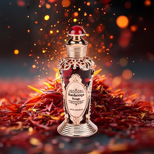 Swiss Arabian Rasheeqa Rouge - Concentrated Perfume Oil for Women - Floral Rosy Green Woody Scent with Raspberry - Travel Perfume - 0.67 oz