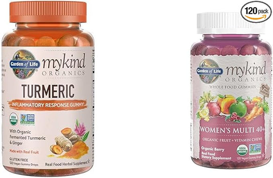 Garden of Life Organics Turmeric Inflammatory Response Gummy & Organics Women 40+ Gummy Vitamins - Berry