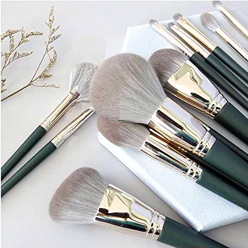 Makeup Brush Gift Set: 14 Professional Makeup Brush Set Senior Plant Fiber Bionic Silk Synthetic Face Kabuki Brush Set Foundation Blush Eye Shadow Brush Set LS-HZS-002