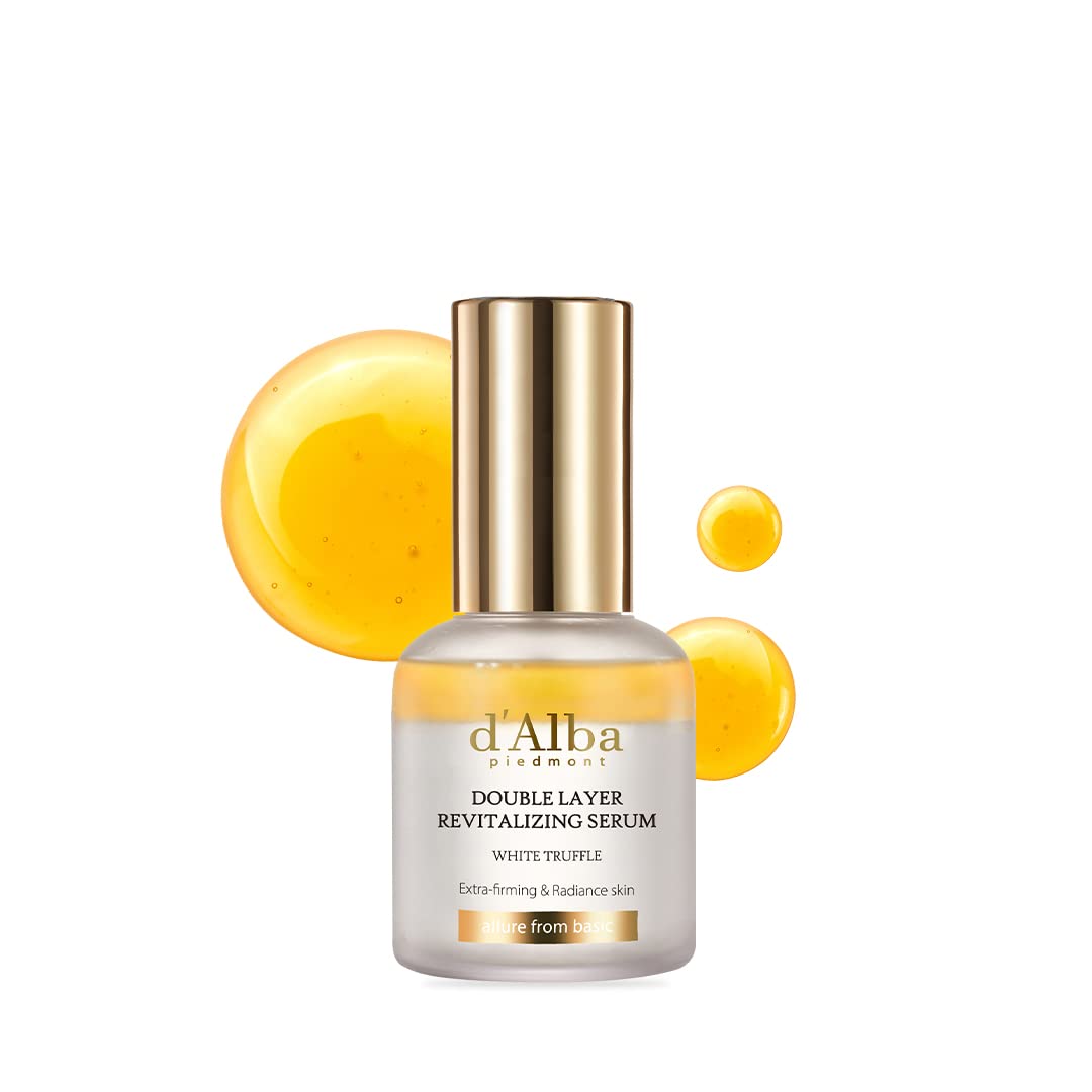 D'Alba Italian White Truffle Double Layer Revitalizing Serum, 100Hr Hydration Serum, 2 In 1 Double Solution Serum, Glow And Long