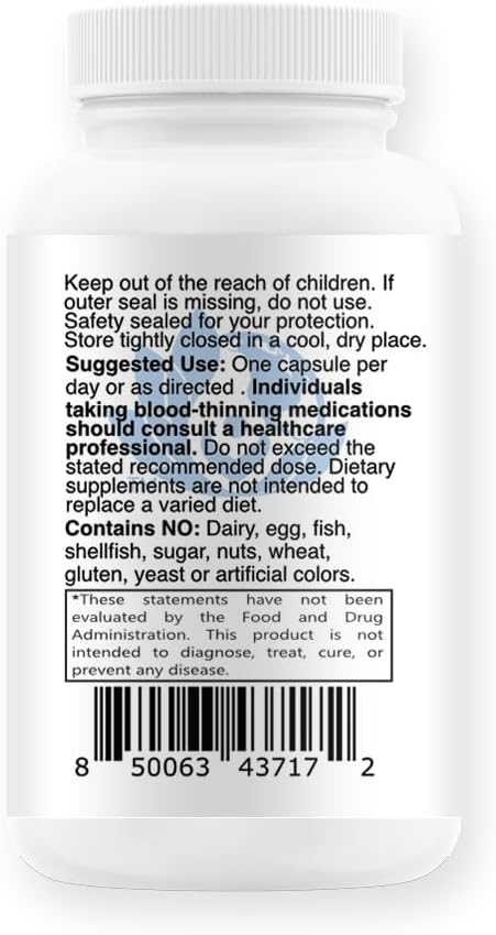 MK-7 (Vitamin K2 as menaquinone-7) Natural Vegan Natto - Supports Bone & Teeth Health, Cardiovascular, Vascular Elasticity & Wound Healing - Vegetable 100 Capsules