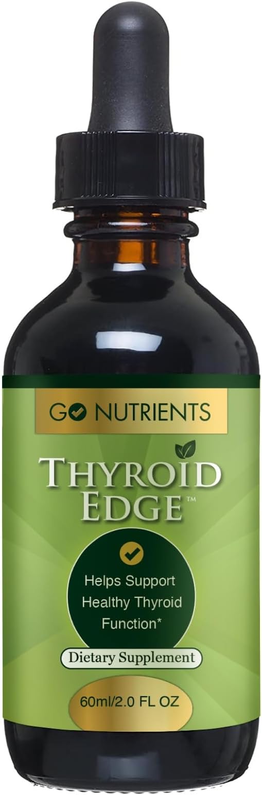 Go Nutrients Nascent Iodine & Thyroid Support Dietary Supplements High Potency Liquid Drops Non-GMO GlutenFree Iodine Edge to Boost Metabolism Improve Skin & Stop Hair Loss & Increase Levels of Iodine