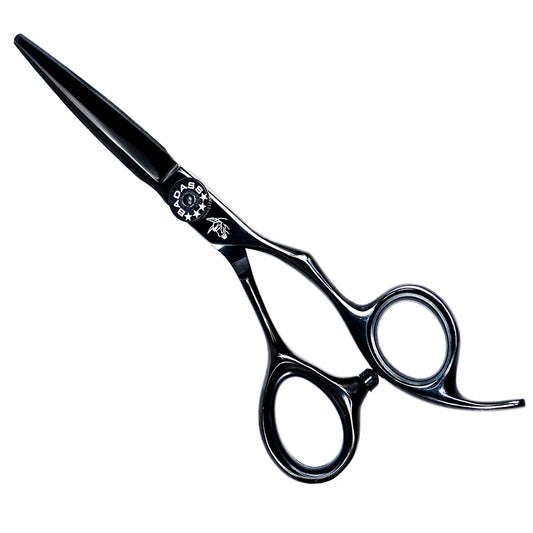 Badass Beard Care Titanium Series Barber Quality Beard Shaping Scissors - 5.25 inches long, Surgical Grade Stainless Steel (HRC