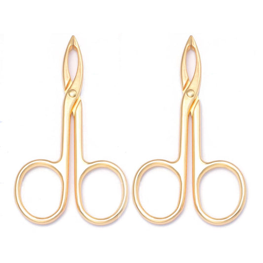 Motanar 2 Pieces Tweezers Scissor Handle Straight Tip Scissor Shaped Eyebrows Tweezers for Hair Plucker Remover Facial Hair Eyeb