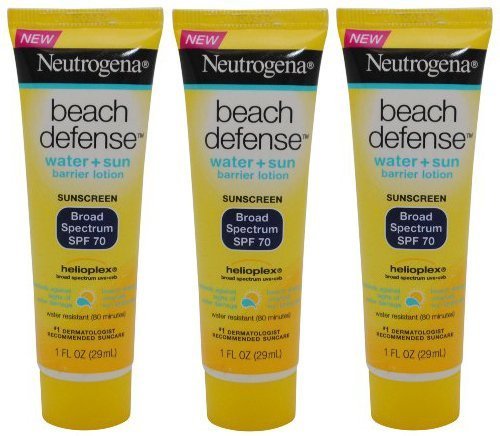 Neutrogena Beach Defense Sunscreen Lotion Broad Spectrum Spf 70, Travel Size (Pack Of 3) 1 Oz