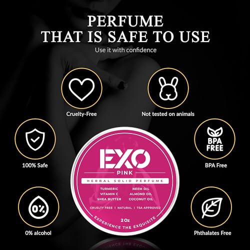 EXO Herbal Eau de Parfum Solid Perfume, Floral & Sweet, Herbal Perfume, with notes of Iris, Earthy Patchouli, Warm Vanilla & Spun Sugar, Alcohol-Free, Gift, Fragrance for Women, 2 oz (2 Pack Gift Box)