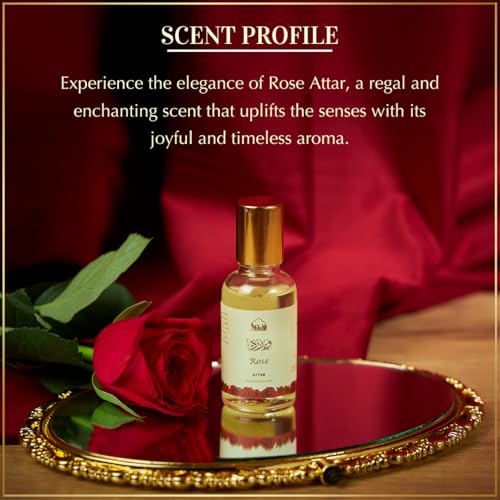 Dukhni Rose Attar Oil 30ml roll on perfume, Arabic fragrance oils for men and women | Original rose, pure concentrated floral scent | Eid, Ramadan, Umrah Gifts, Vegan Islamic Fragrances